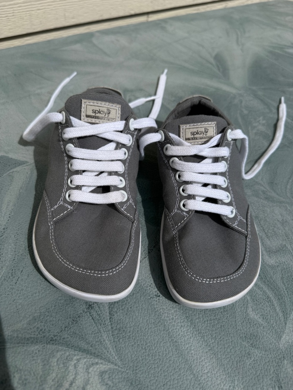 Boys Girls Splay Gray Stone Canvas Lace-Up Sneakers Size 13 13C
